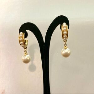 Napier Elegant Gold Pearl Drop Earrings